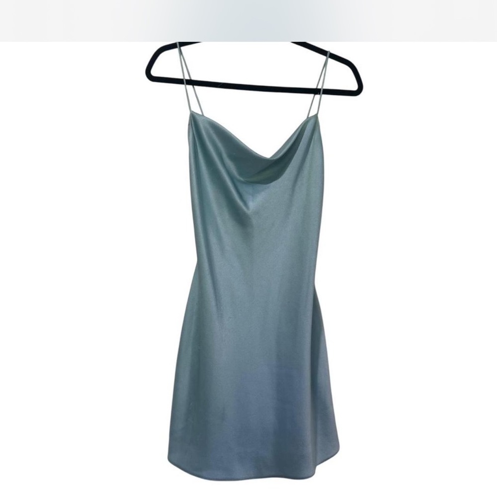 Alice + Olivia Light Blue Satin Dress